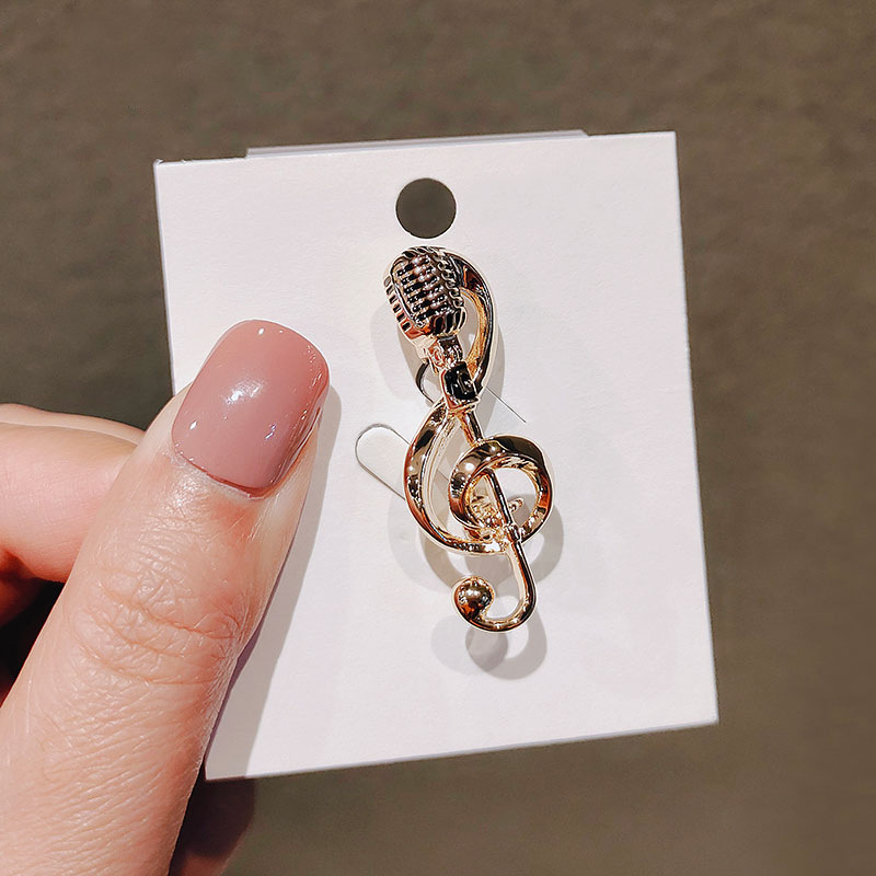 Musical Instrument Jewelry - Металлическая индивидуальная брошь с микрофоном для