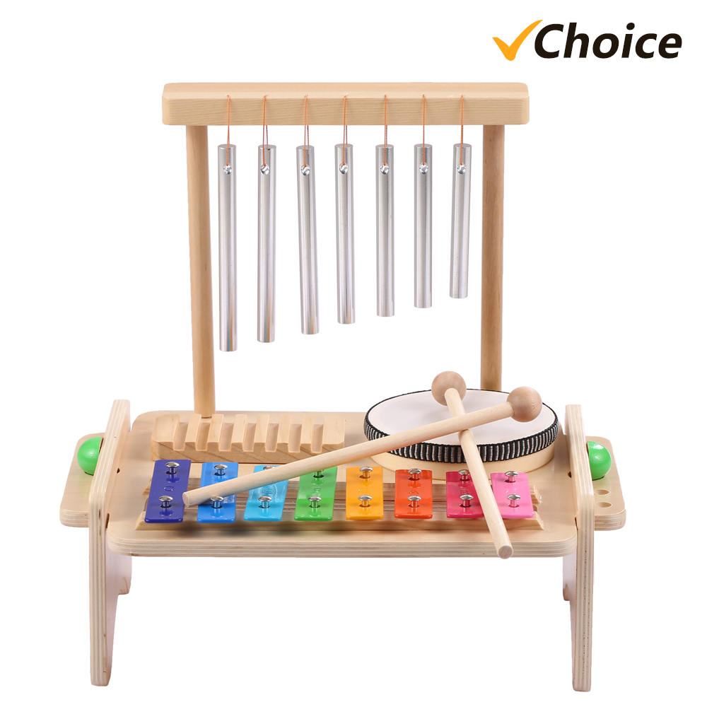 Musical Instrument Chimes - Набор детских музыкальных инструментов 4-в-1, деревянный