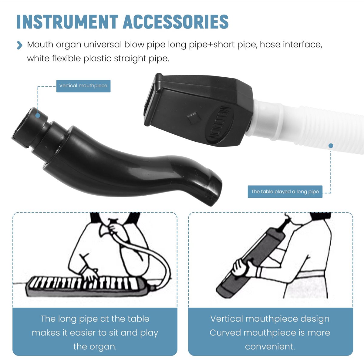 Musical Instrument Melodica - Гибкая трубка ABST для мелодики, мундштук