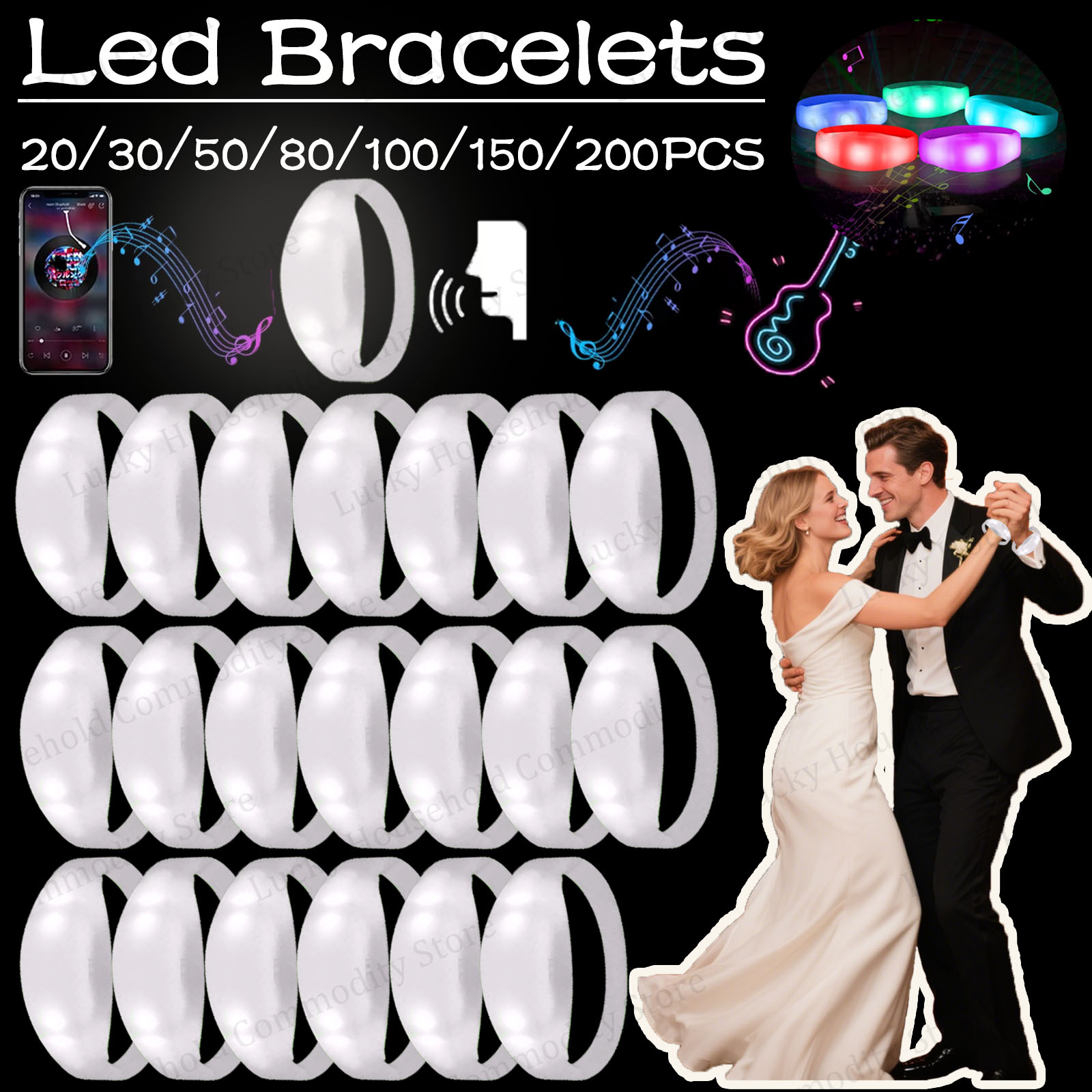 20-100 шт. светящиеся LED-брас – обзор и цена Musical Instrument Jewelry